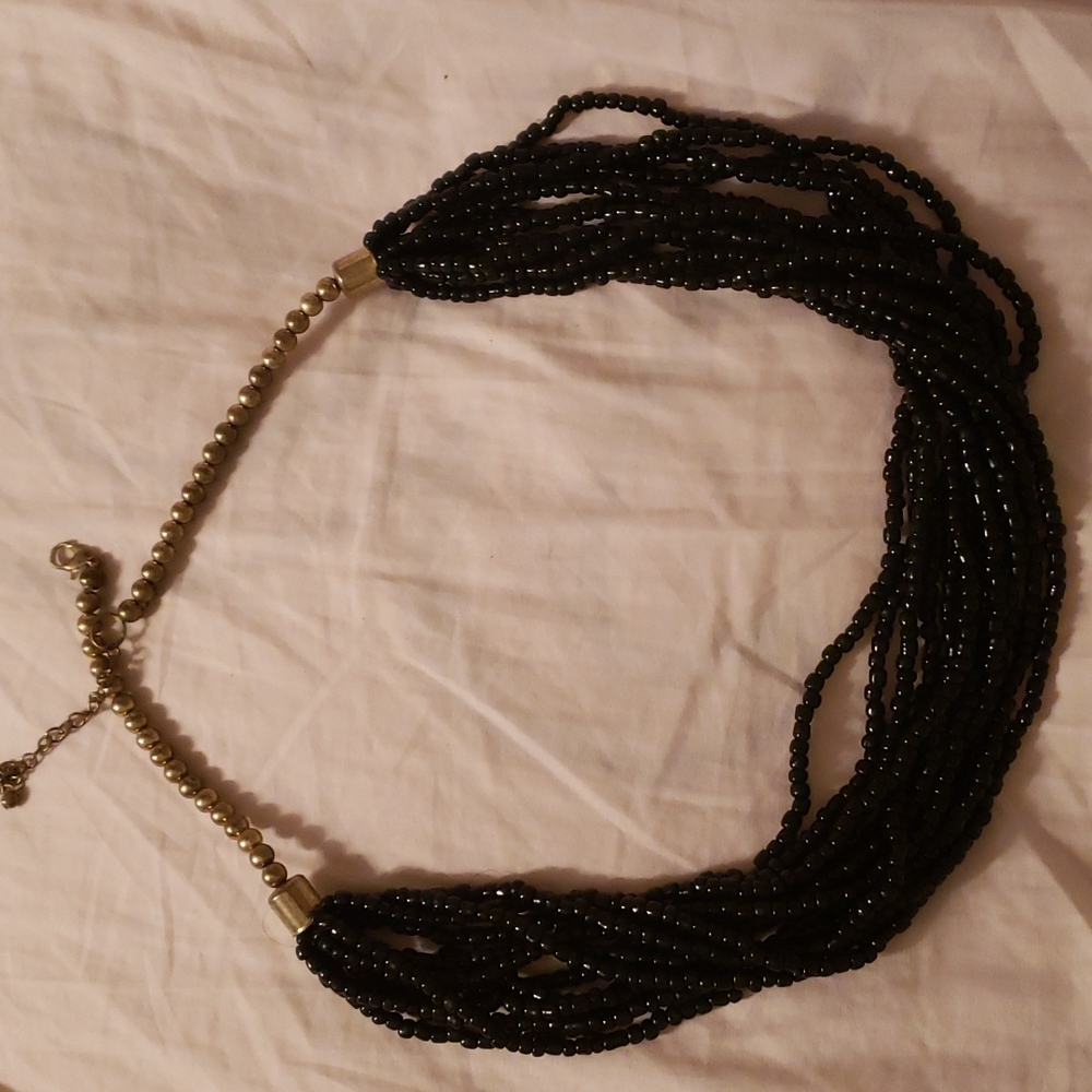 Black beeded necklace